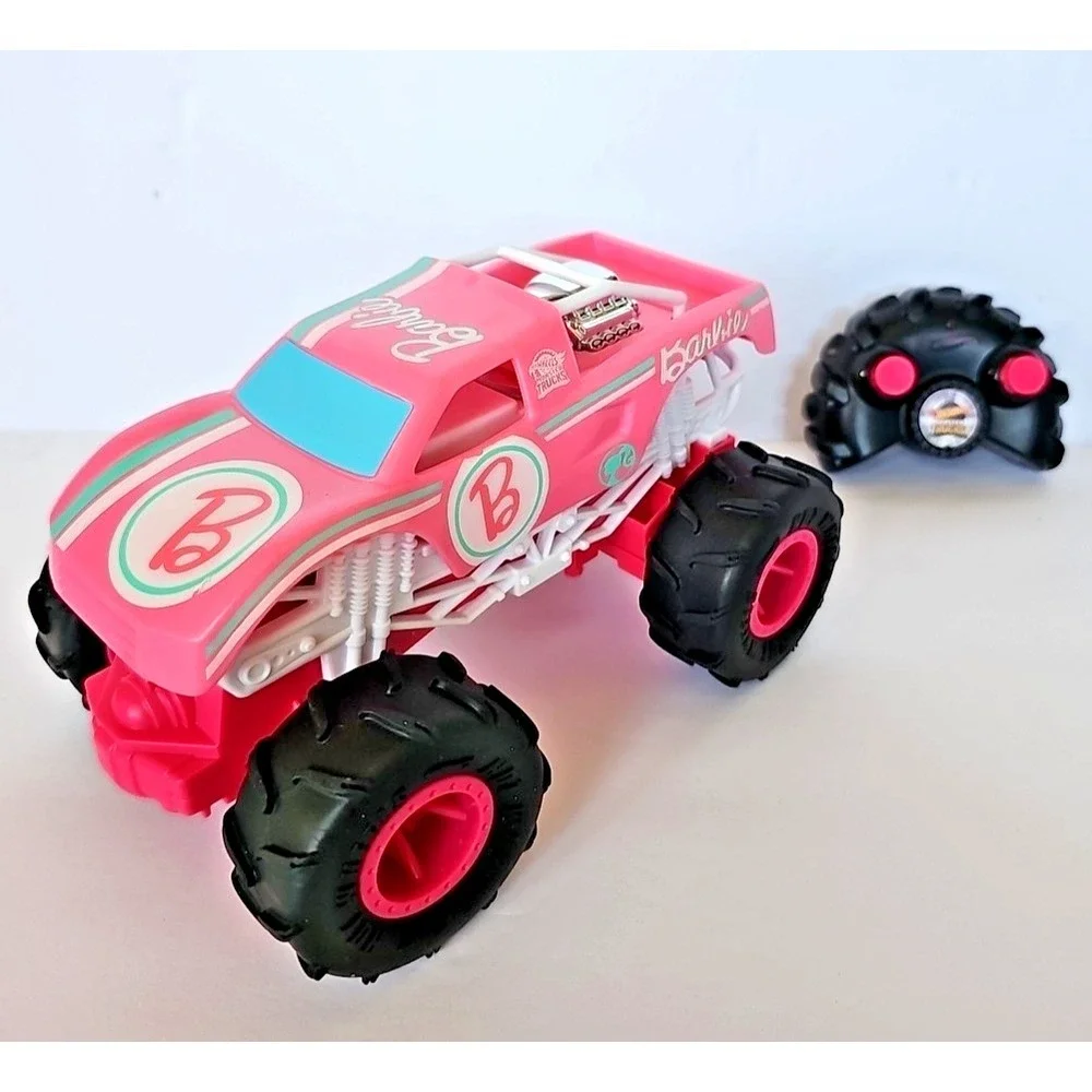 Modern Hot Wheels Barbie Monster Truck RC Remote Control Pink 1:24 HNV02 Toy Car